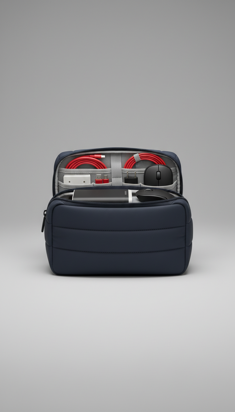 Leather Travel Organizer Modular Compartments