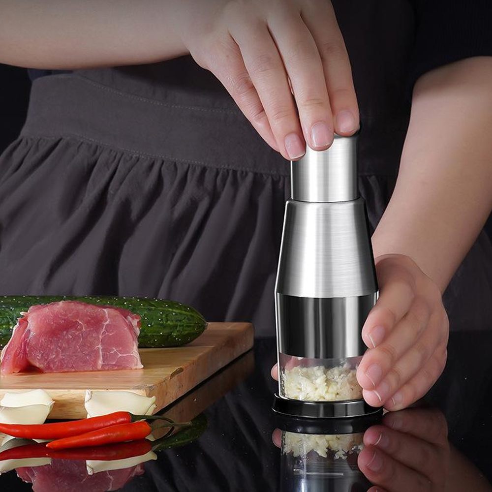 Multifunctional Pressed Garlic Chopper - Stainless Steel Garlic Press & Crusher