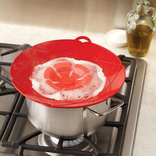 Anti-Spill Kitchen Lid Cover - Boil Over Silicon Spill Stopper, Multi-Function Kitchen Tool