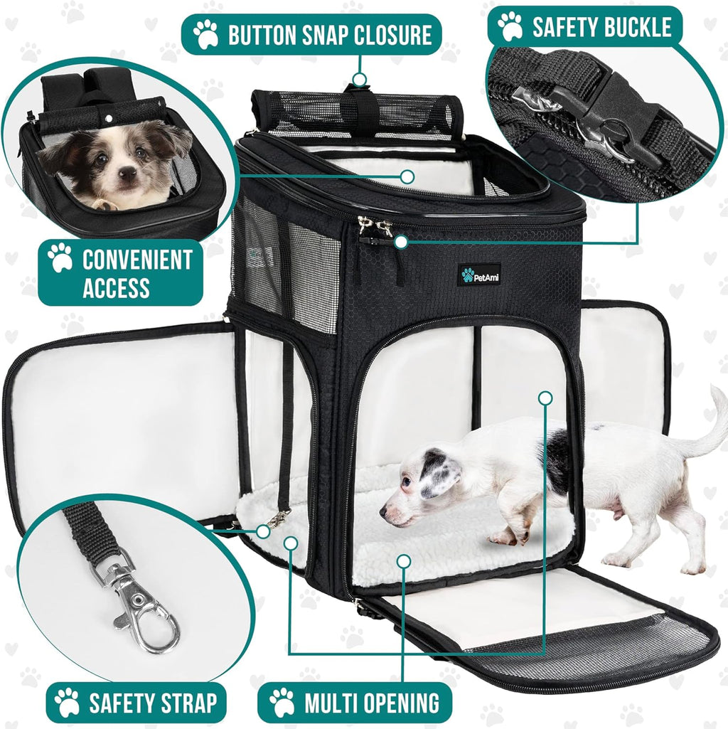Pet Carrier Backpack Carrier, For Carrying Small Sized Pets, Suitable for both Cat & Dog, Ventilated Soft Sided for Travel, Hiking, Camping, Max 18 Lbs |Airlines Approved 