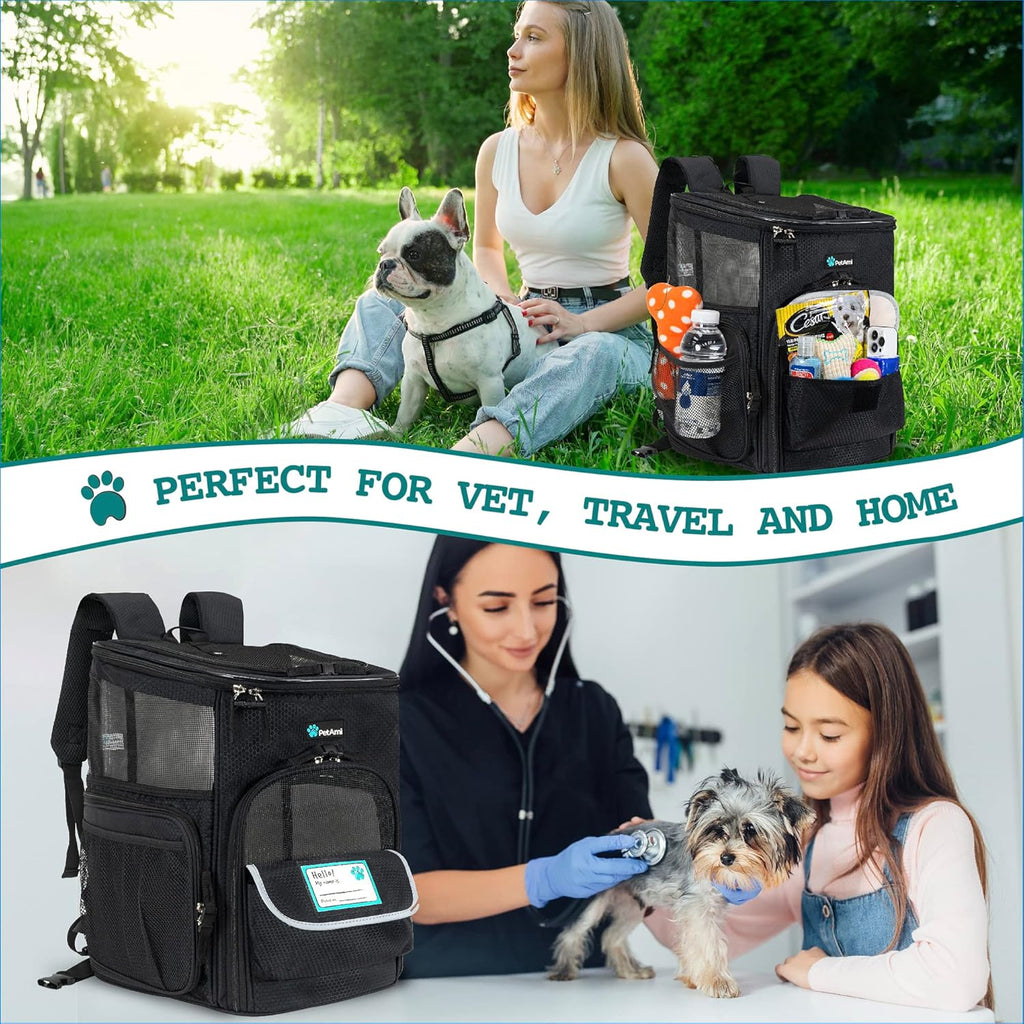 Pet Carrier Backpack Carrier, For Carrying Small Sized Pets, Suitable for both Cat & Dog, Ventilated Soft Sided for Travel, Hiking, Camping, Max 18 Lbs |Airlines Approved 