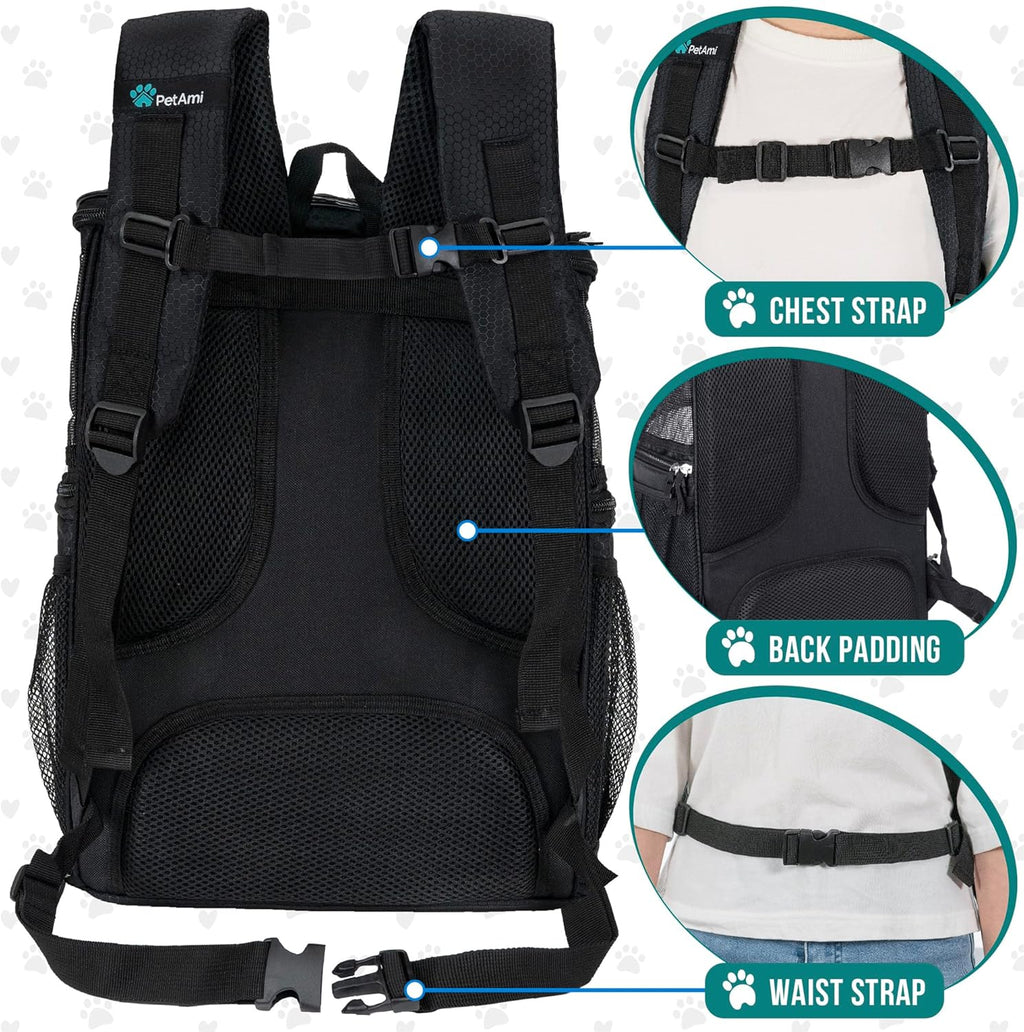 Pet Carrier Backpack Carrier, For Carrying Small Sized Pets, Suitable for both Cat & Dog, Ventilated Soft Sided for Travel, Hiking, Camping, Max 18 Lbs |Airlines Approved 