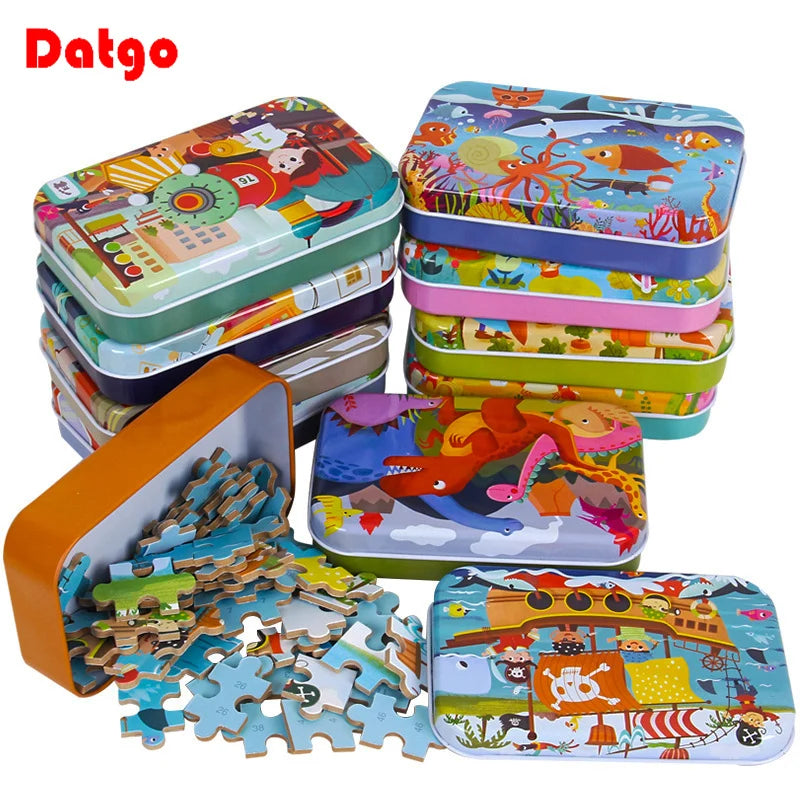 60-Piece Wooden Jigsaw Puzzle for Kids | Montessori Educational Learning Toy
