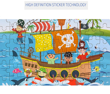 60-Piece Wooden Jigsaw Puzzle for Kids | Montessori Educational Learning Toy