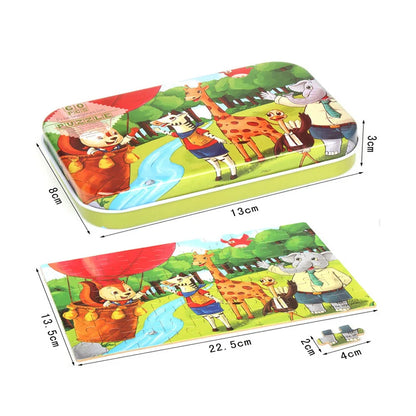 60-Piece Wooden Jigsaw Puzzle for Kids | Montessori Educational Learning Toy