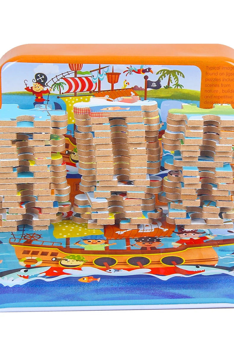 60-Piece Wooden Jigsaw Puzzle for Kids | Montessori Educational Learning Toy