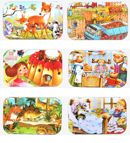 60-Piece Wooden Jigsaw Puzzle for Kids | Montessori Educational Learning Toy