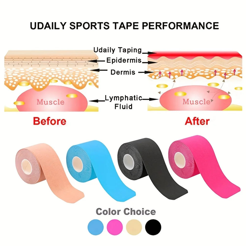 Kinesiology Sports Tape Roll | Elastic Muscle Support & Athletic Therapy Tape