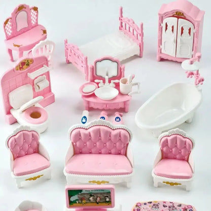 Miniature Dollhouse Furniture Set | 10-Piece Pretend Play Accessories for Kids
