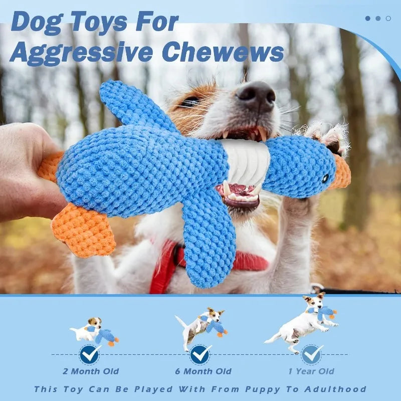 Durable Plush Duck Dog Toy | Squeaky Interactive Chew Toy for Small & Medium Dogs