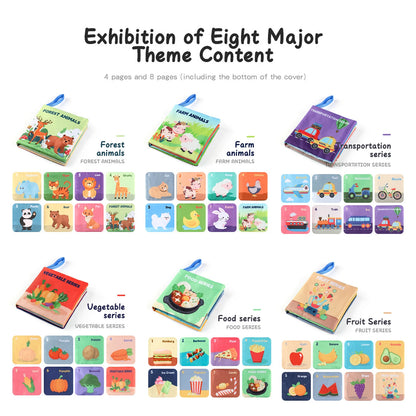 Montessori Soft Cloth Baby Books | Sensory Touch & Feel Early Learning Toy Set