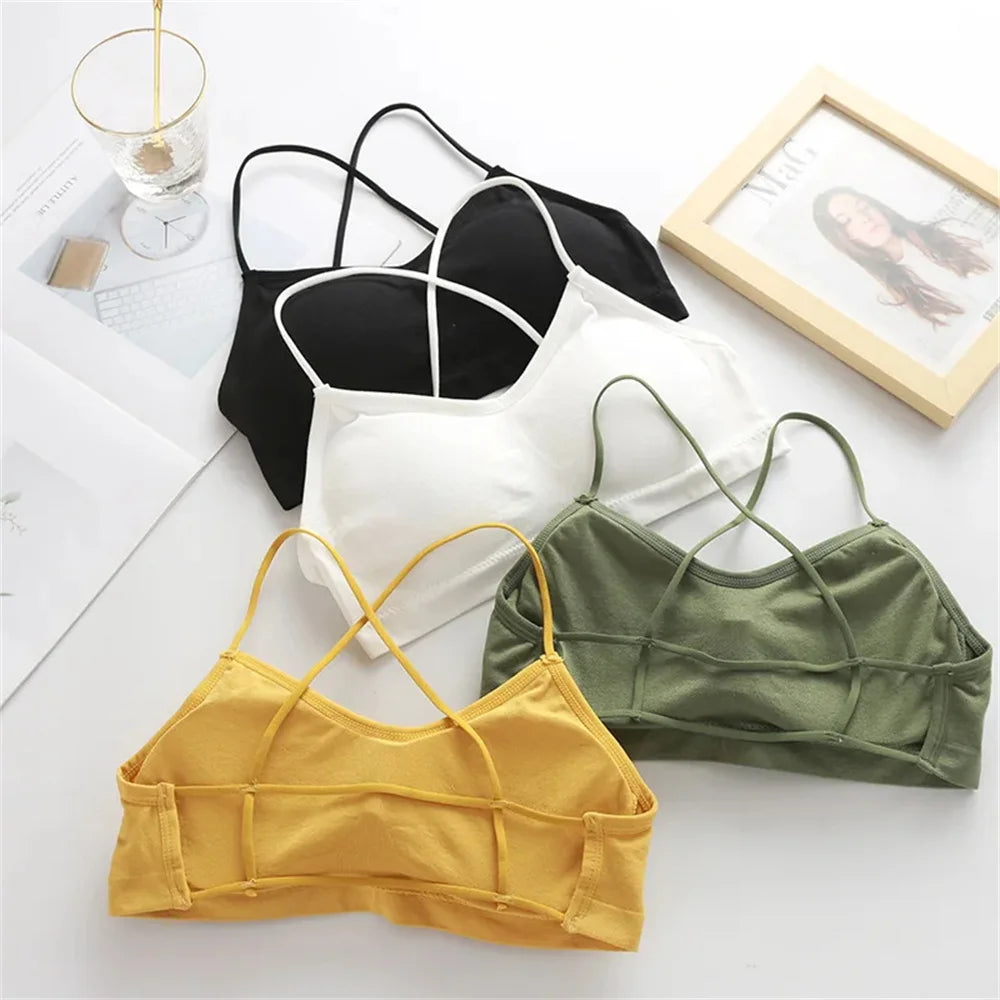 3-Pack Seamless Sports Bras for Women | Cross-Back Yoga & Fitness Bralette Set