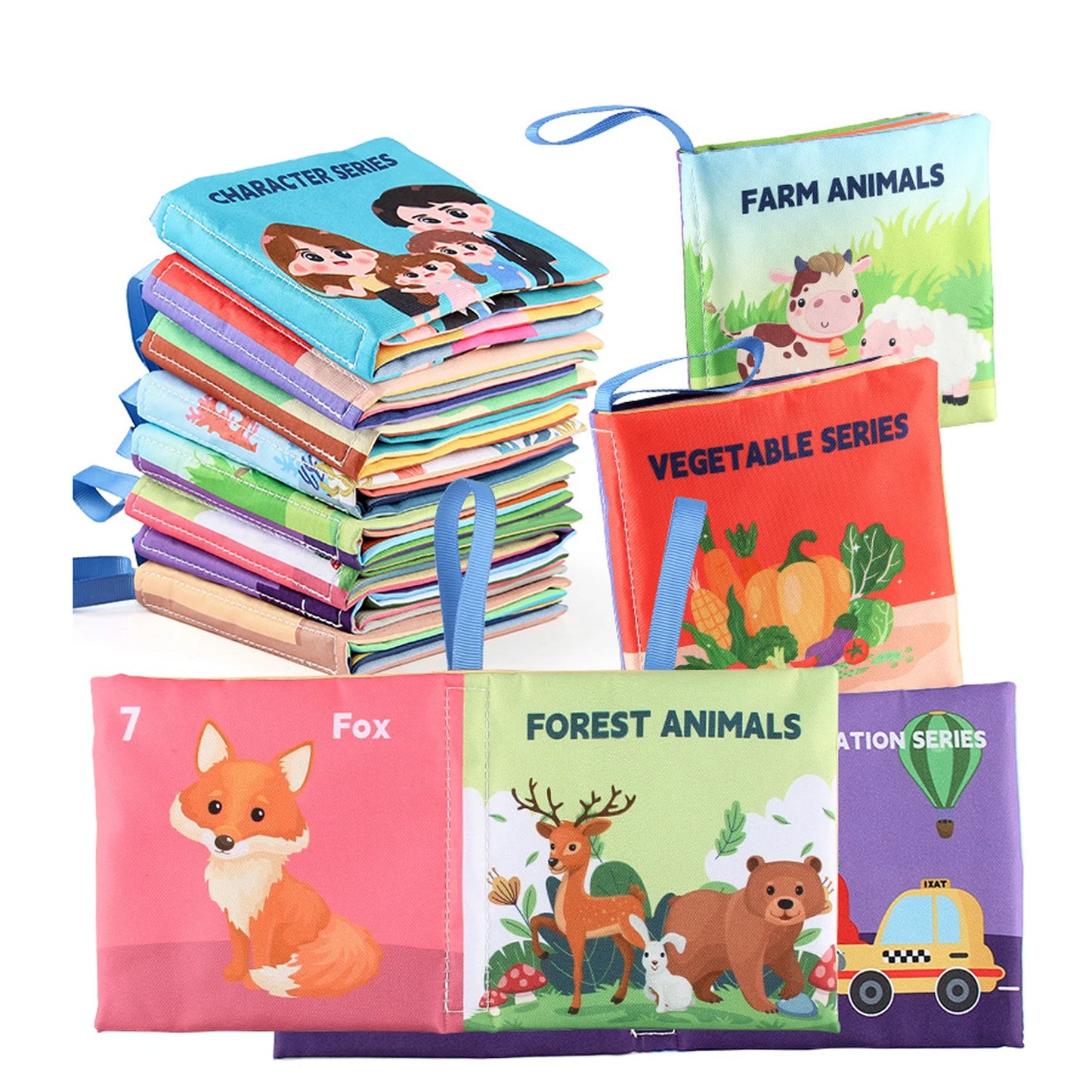 Montessori Soft Cloth Baby Books | Sensory Touch & Feel Early Learning Toy Set