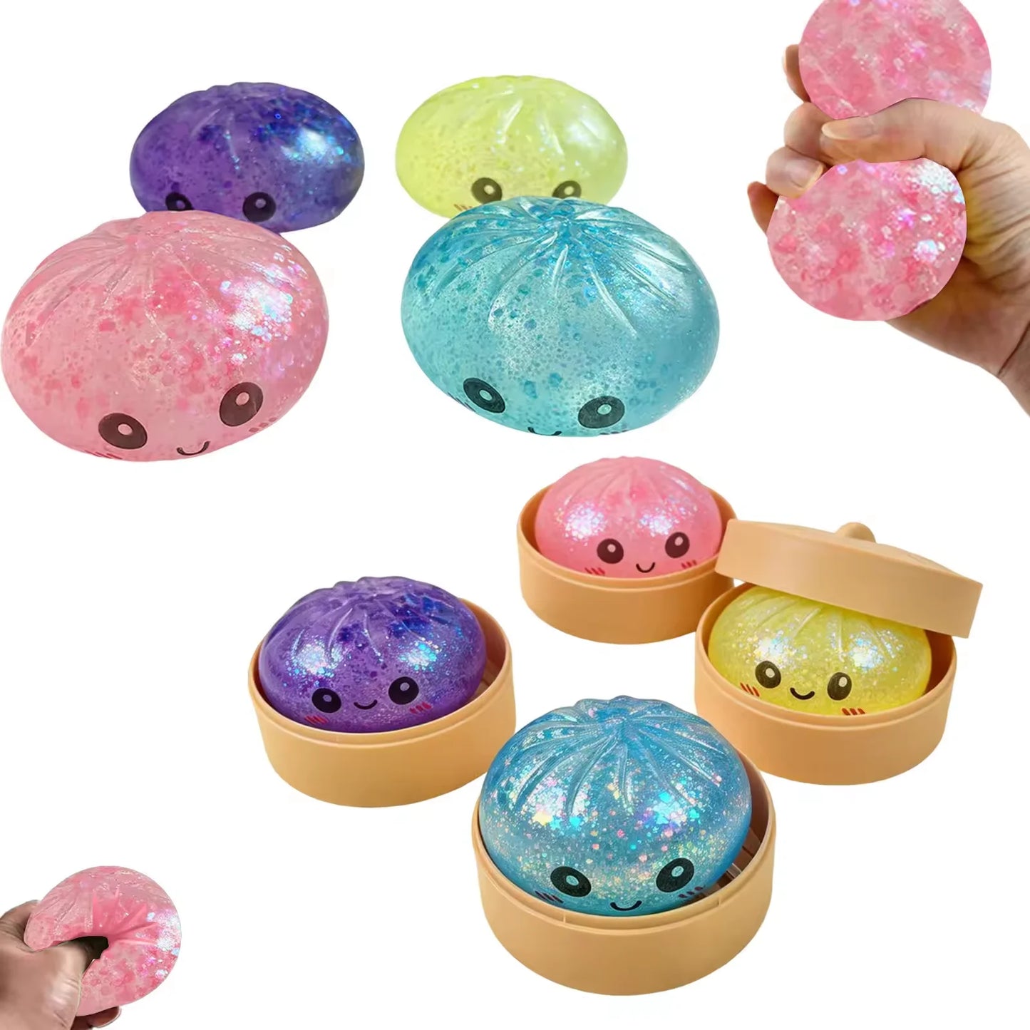 Cute Bao Bun Squishy Stress Toy | Soft Sensory Fidget Toy for Kids & Adults