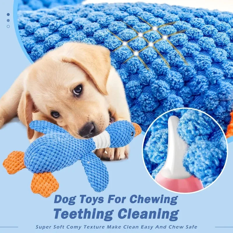 Durable Plush Duck Dog Toy | Squeaky Interactive Chew Toy for Small & Medium Dogs