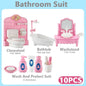 Miniature Dollhouse Furniture Set | 10-Piece Pretend Play Accessories for Kids
