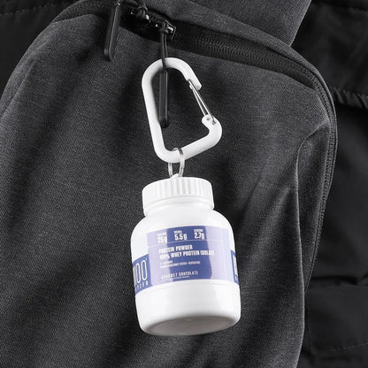Portable Protein Powder Storage Bottle | Mini Keychain Supplement Container