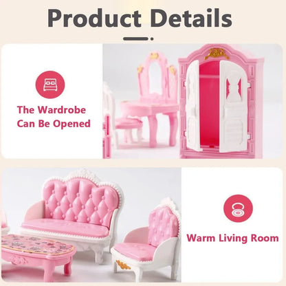Miniature Dollhouse Furniture Set | 10-Piece Pretend Play Accessories for Kids