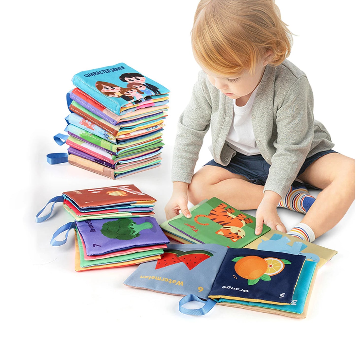 Montessori Soft Cloth Baby Books | Sensory Touch & Feel Early Learning Toy Set