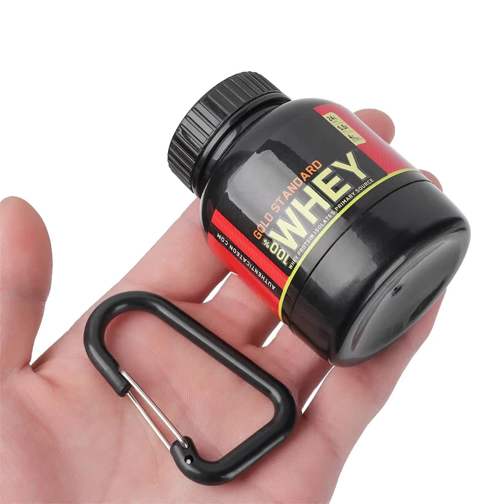 Portable Protein Powder Storage Bottle | Mini Keychain Supplement Container