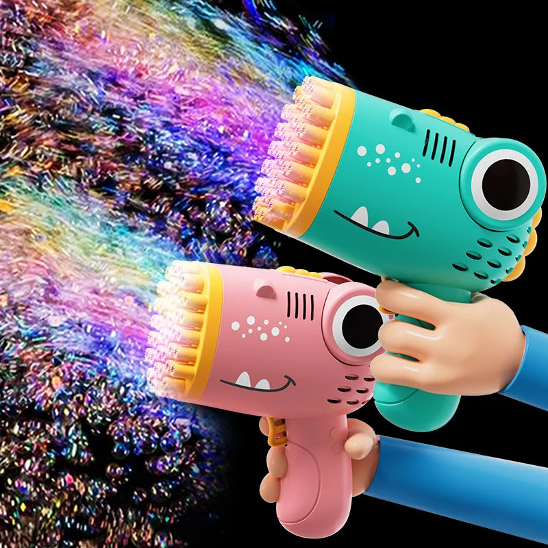 40-Hole Dinosaur Bubble Blaster | Automatic Bubble Gun for Kids