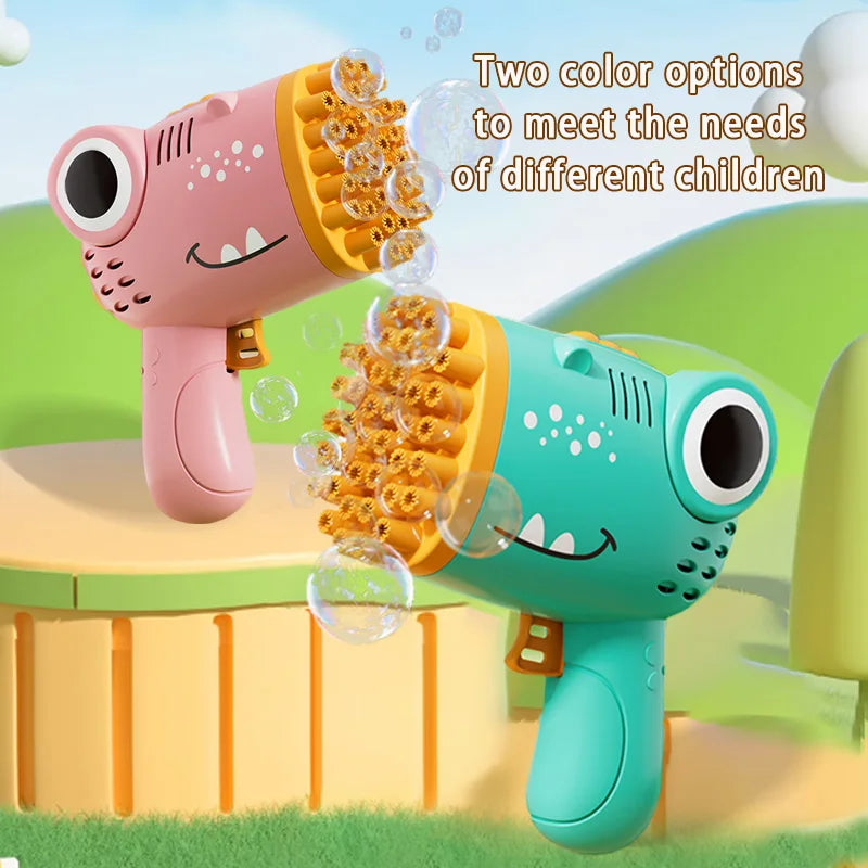 40-Hole Dinosaur Bubble Blaster | Automatic Bubble Gun for Kids