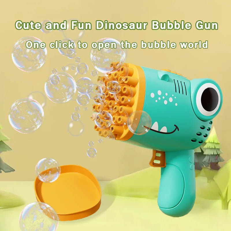 40-Hole Dinosaur Bubble Blaster | Automatic Bubble Gun for Kids