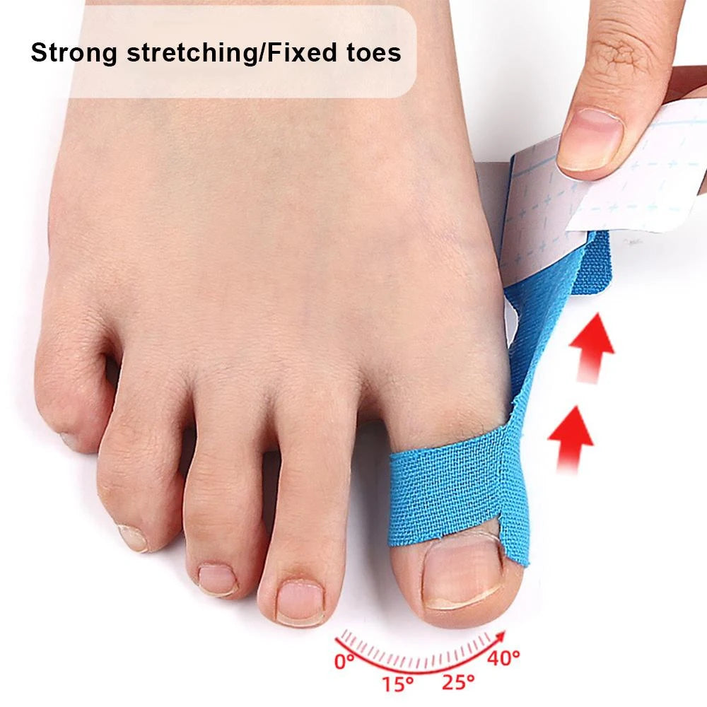Pre-Cut Kinesiology Toe Tape | Bunion Support & Toe Alignment Tape (10 PCS)