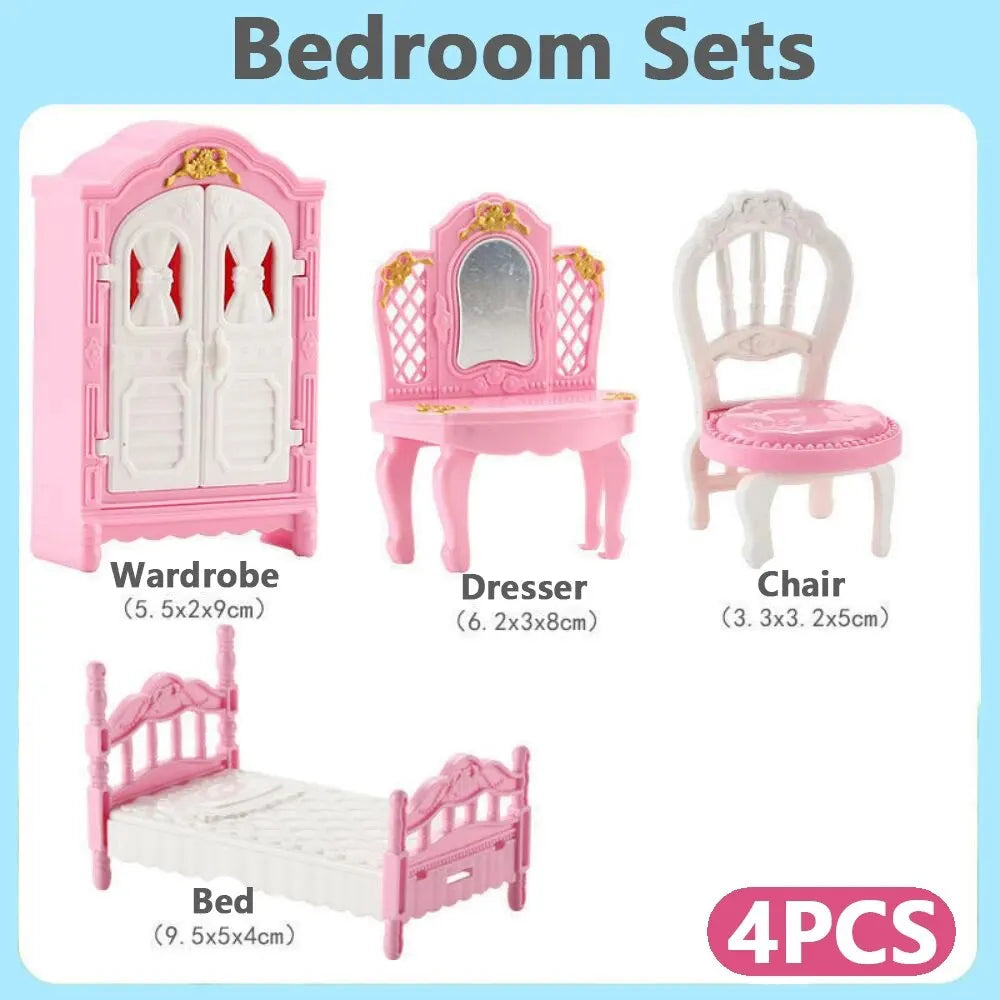 Miniature Dollhouse Furniture Set | 10-Piece Pretend Play Accessories for Kids
