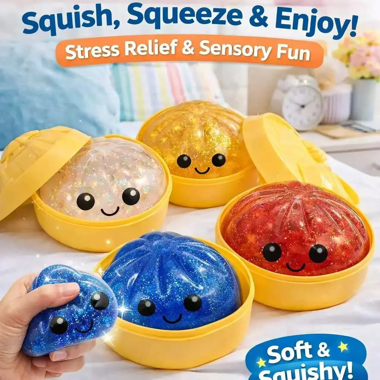 Cute Bao Bun Squishy Stress Toy | Soft Sensory Fidget Toy for Kids & Adults