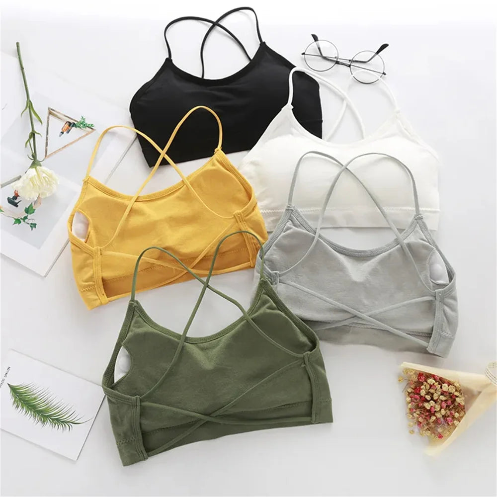 3-Pack Seamless Sports Bras for Women | Cross-Back Yoga & Fitness Bralette Set