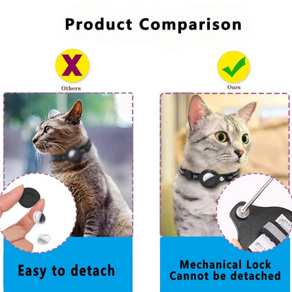 Reflective Cat Collar with AirTag Holder | Adjustable Breakaway GPS Pet Collar