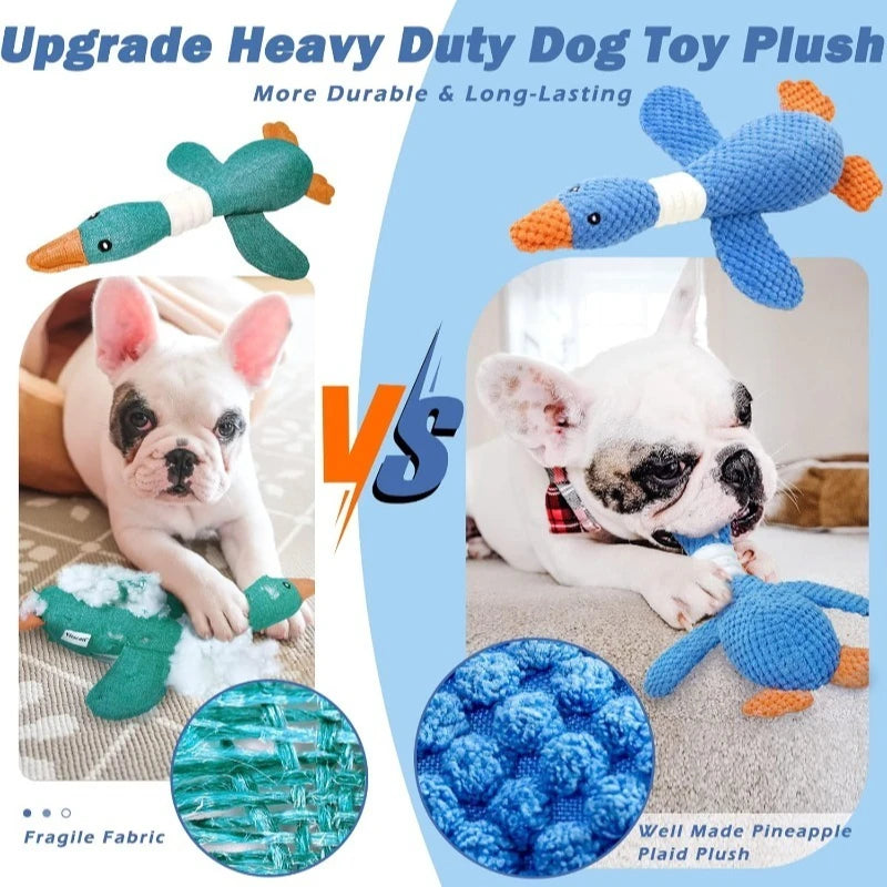 Durable Plush Duck Dog Toy | Squeaky Interactive Chew Toy for Small & Medium Dogs