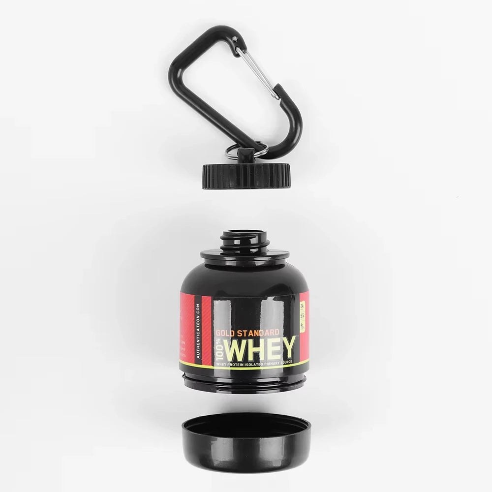 Portable Protein Powder Storage Bottle | Mini Keychain Supplement Container