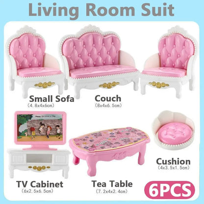 Miniature Dollhouse Furniture Set | 10-Piece Pretend Play Accessories for Kids