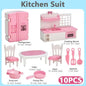 Miniature Dollhouse Furniture Set | 10-Piece Pretend Play Accessories for Kids
