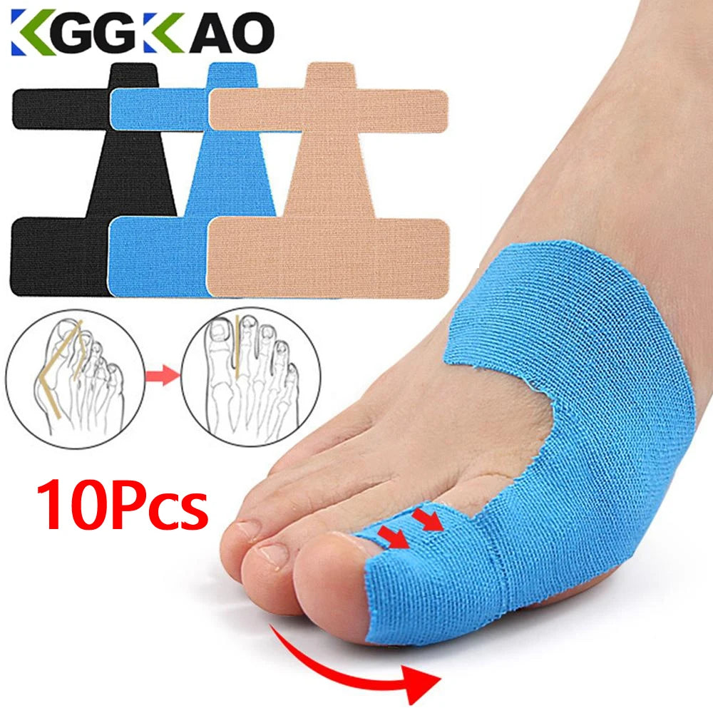 Pre-Cut Kinesiology Toe Tape | Bunion Support & Toe Alignment Tape (10 PCS)