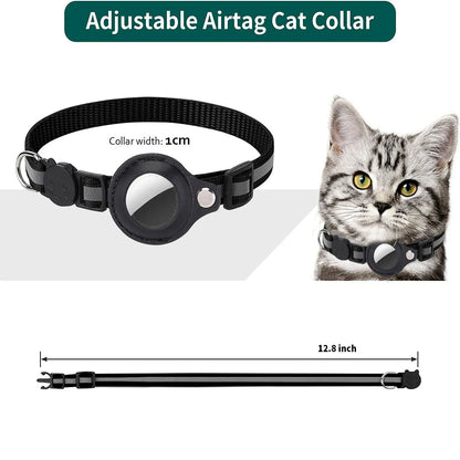 Reflective Cat Collar with AirTag Holder | Adjustable Breakaway GPS Pet Collar