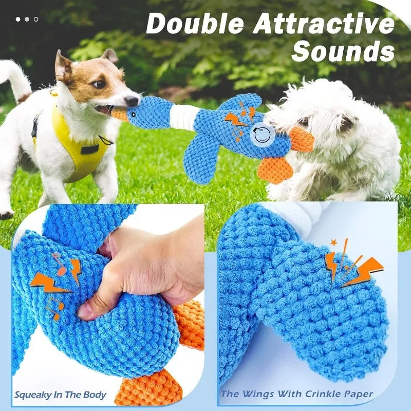 Durable Plush Duck Dog Toy | Squeaky Interactive Chew Toy for Small & Medium Dogs
