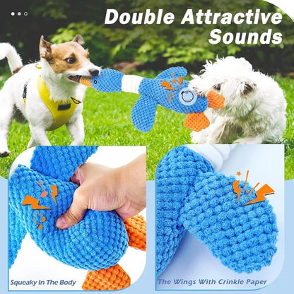 Durable Plush Duck Dog Toy | Squeaky Interactive Chew Toy for Small & Medium Dogs
