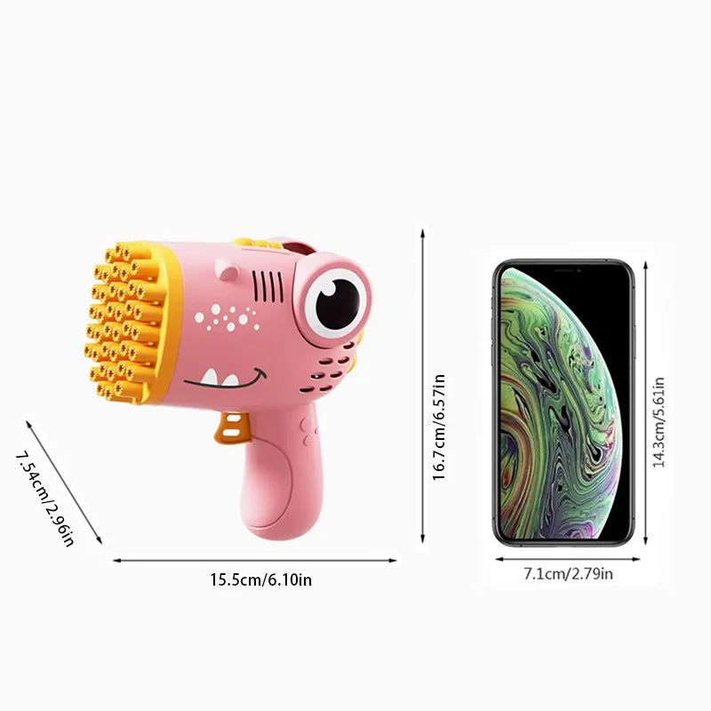 40-Hole Dinosaur Bubble Blaster | Automatic Bubble Gun for Kids