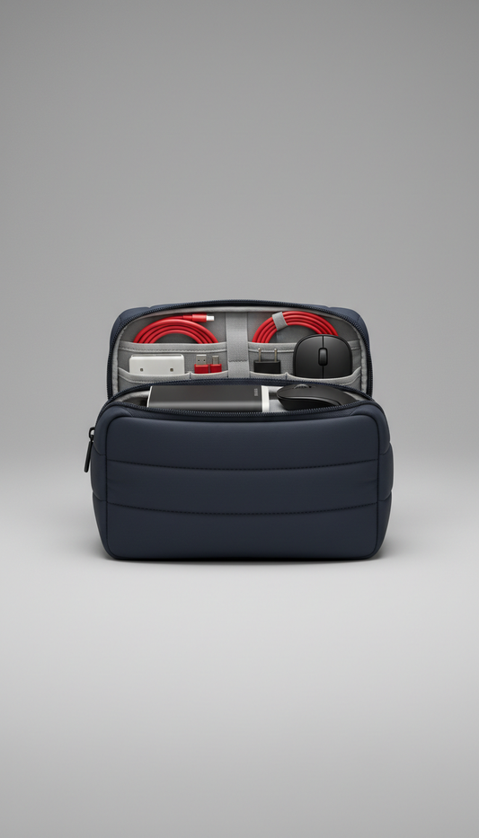 Leather Travel Organizer Modular Compartments