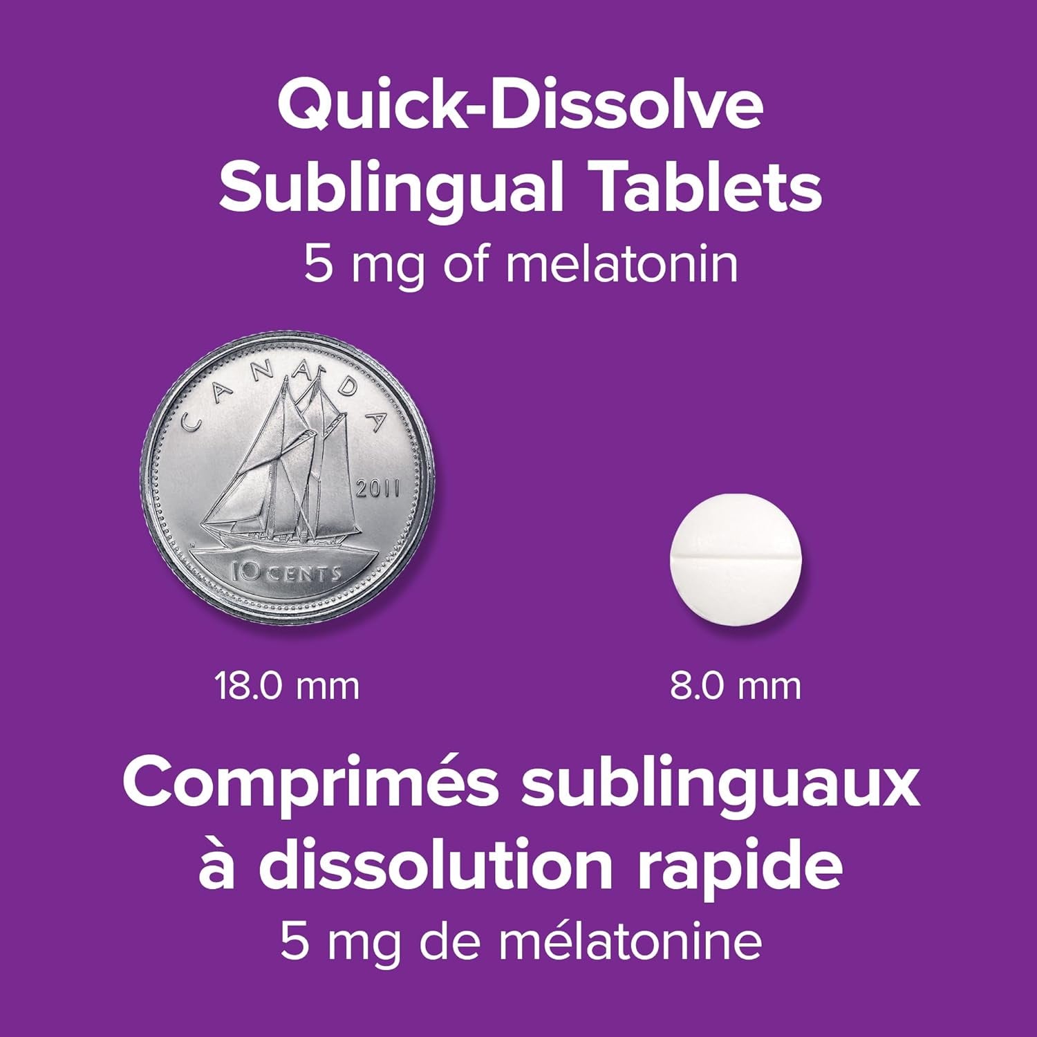 Melatonin 5mg Extra Strength Quick Dissolve Tablets – Fast-Dissolving Sleep Support Supplement, Natural Berry Flavor, 144 Tablets