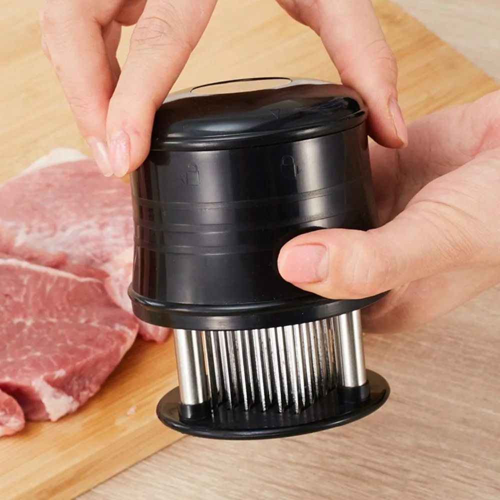 Professional Meat Tenderizer With 56 Stainless Steel Blades - Premium Tender Meat Hammer For Beef, Chicken, Pork Etc