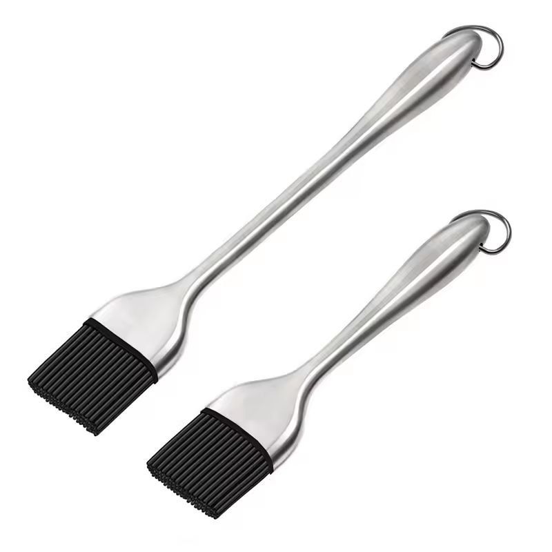 Premium Silicone BBQ Basting Brush - Heat-Resistant Oil & Sauce Grilling Brush With Stainless Steel Handle
